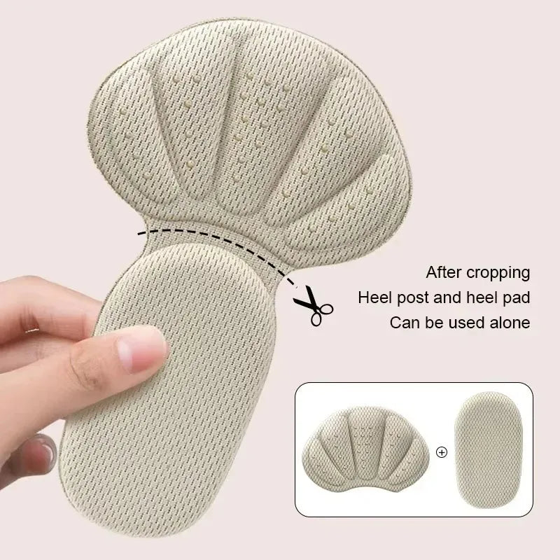 Heel Stickers for Sneakers – Non-Slip T-Shaped Pads for Heel Protection, Pain Relief, Size Reduction, and Foot Care Insoles