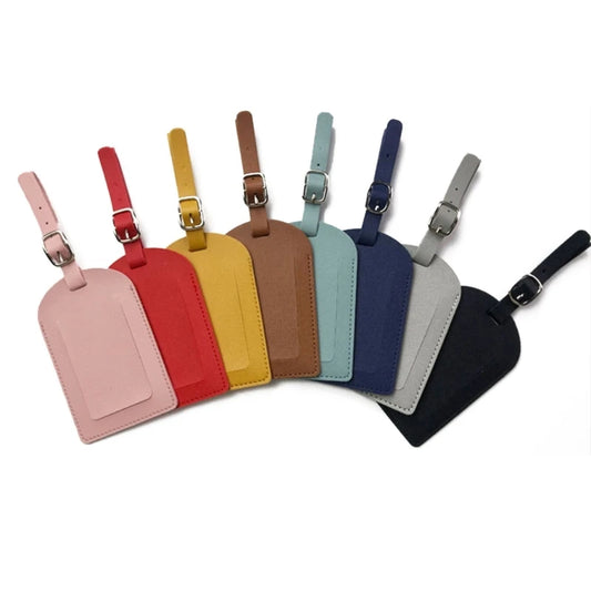 PU Leather Luggage Tags – Travel Suitcase Tags for Men, Women, Couples, and Wedding Gifts