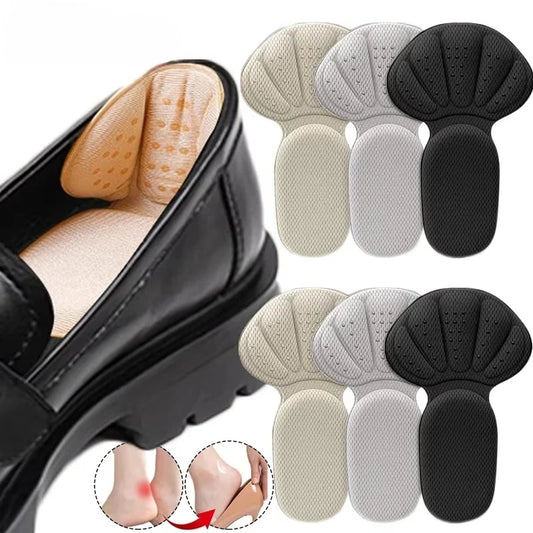 Heel Stickers for Sneakers – Non-Slip T-Shaped Pads for Heel Protection, Pain Relief, Size Reduction, and Foot Care Insoles